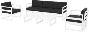 Комплект пластиковой мебели Mykonos XL белый, черный