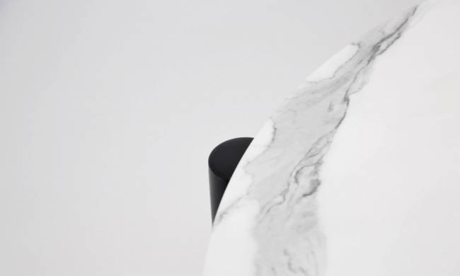 Стол Pawook К 90 чёрный/мрамор белый