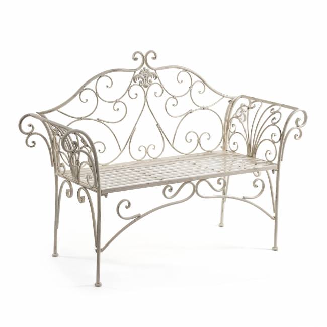 Скамья Secret de Maison BEAUJOLAIS (mod. PL08-8574) металл, 136х46х96см, белый антик (antique white) белый антик (antique white) металл
