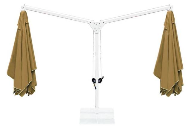 Зонт профессиональный двухкупольный 7х3.5 м Double Banana T бежевый 7000х3500 мм Зонт профессиональный двухкупольный 7х3.5 м Double Banana T бежевый 7000х3500 мм