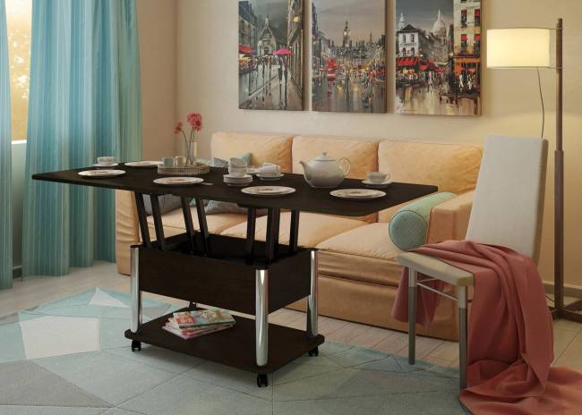 Стол-трансформер Дебют 3 темный венге/ножки хром Стол-трансформер Дебют 3 темный венге/ножки хром