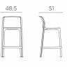 Стул пластиковый полубарный Net Stool Mini горчичный 485х510х900 мм