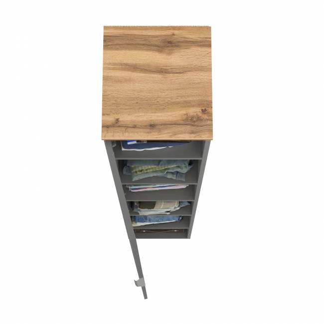 Шкаф-пенал Октава 13.228 цвет серый графит/дуб крафт золотой