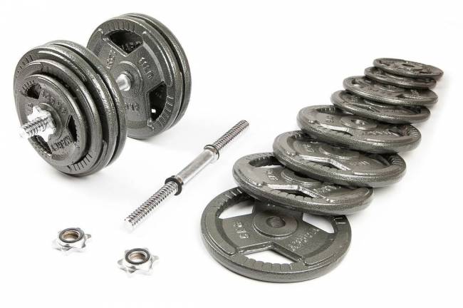 Набор гантелей с железной ручкой "HAMMERTONE", AS 2x29 кг Набор гантелей с железной ручкой "HAMMERTONE", AS 2x29 кг