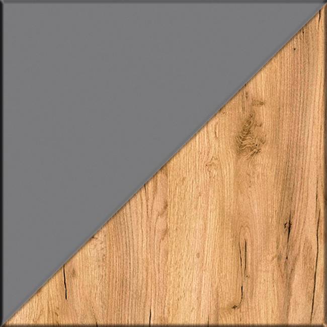 Шкаф для одежды и шкаф-пенал Октава цвет серый графит/дуб крафт золотой/зеркало