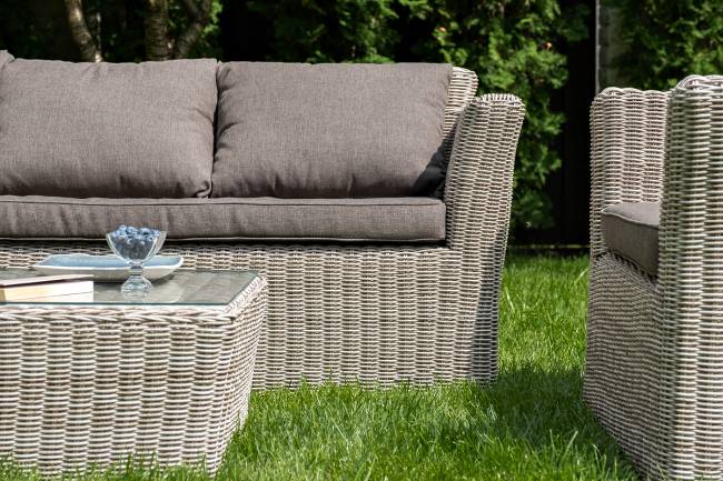 "Капучино" диван из искусственного ротанга трехместный, цвет бежевый "Капучино" диван из искусственного ротанга трехместный, цвет бежевый