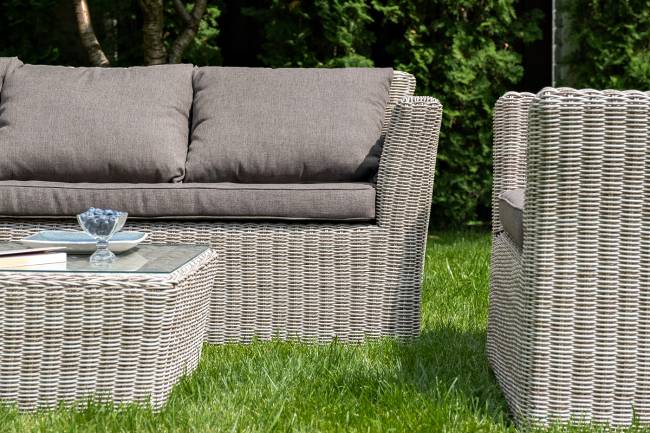 "Капучино" диван из искусственного ротанга трехместный, цвет бежевый "Капучино" диван из искусственного ротанга трехместный, цвет бежевый