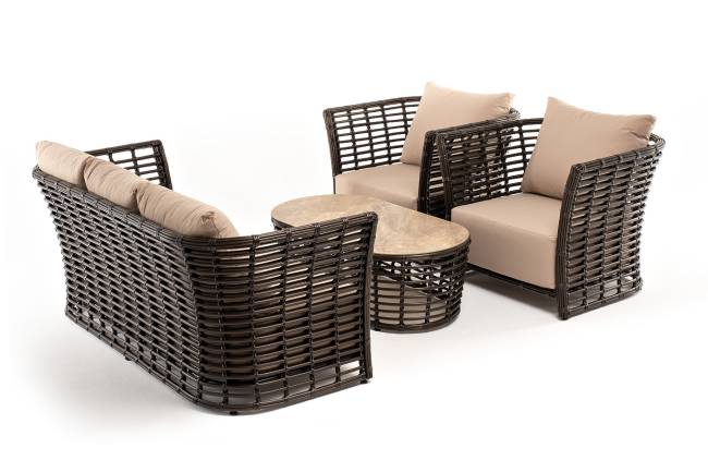 "Валенсия" лаунж-зона из искусственного ротанга, цвет бронзовый "Валенсия" лаунж-зона из искусственного ротанга, цвет бронзовый