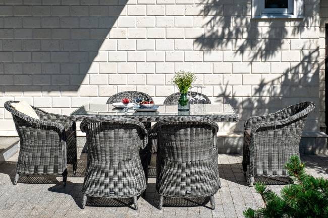 "Равенна" плетеное кресло из искусственного ротанга, цвет графит