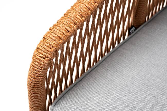 "Канны" кресло плетеное из роупа, каркас алюминий светло-серый (RAL7035) муар, роуп светло-серый круглый, ткань светло-серая "Канны" кресло плетеное из роупа, каркас алюминий светло-серый (RAL7035) муар, роуп светло-серый круглый, ткань светло-серая