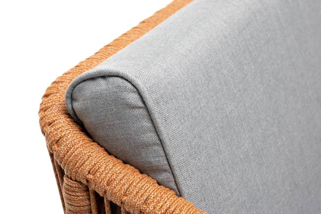 "Канны" кресло плетеное из роупа, каркас алюминий светло-серый (RAL7035) муар, роуп светло-серый круглый, ткань светло-серая "Канны" кресло плетеное из роупа, каркас алюминий светло-серый (RAL7035) муар, роуп светло-серый круглый, ткань светло-серая