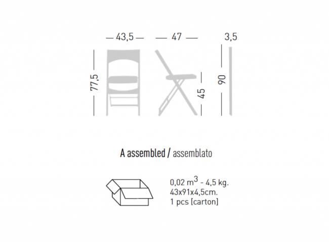 Стул пластиковый складной Compact темно-синий 435х470х775 мм Стул пластиковый складной Compact темно-синий 435х470х775 мм