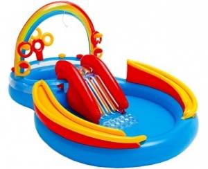 Игровой центр 297х193х135см "Радуга" с разбрызгивателем, горкой и игрушками, 381л, до 81кг, от 2 лет Игровой центр 297х193х135см "Радуга" с разбрызгивателем, горкой и игрушками, 381л, до 81кг, от 2 лет