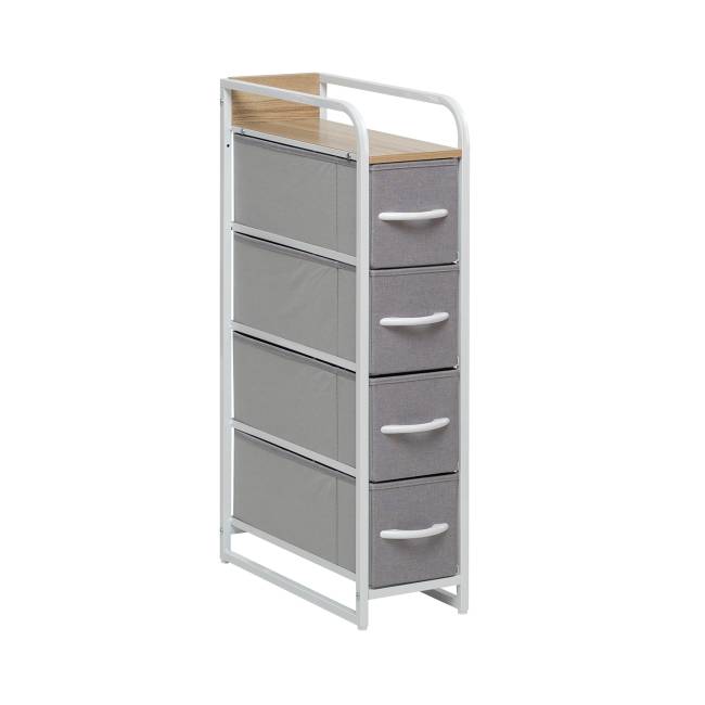 Комод Leset Ноа 4 ящ. узкий Белый Светло-серый