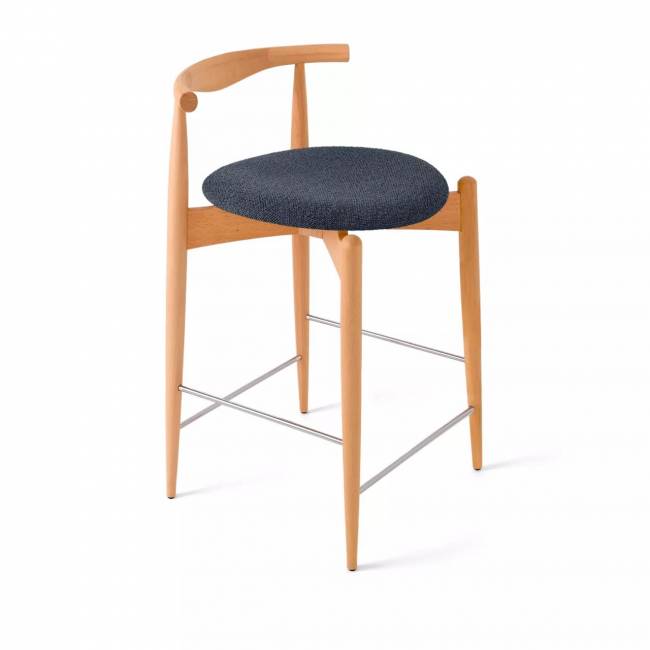 Стул Noble полубарный, массив бука - графит - бук светлый