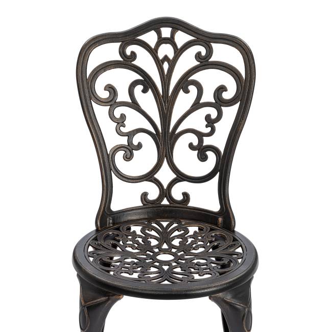 Комплект Secret de Maison Romance/Романс (стол+2 стула) алюминиевый сплав, D60/H67, 53х41х89см, бронзовый бронза/bronze алюминиевый сплав