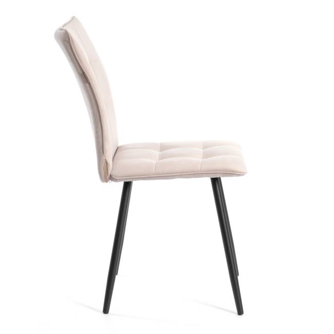 Комплект кресло + стул Bari LT, флок , бежевый/черный, 7, 41х55х89 см бежевый/черный флок