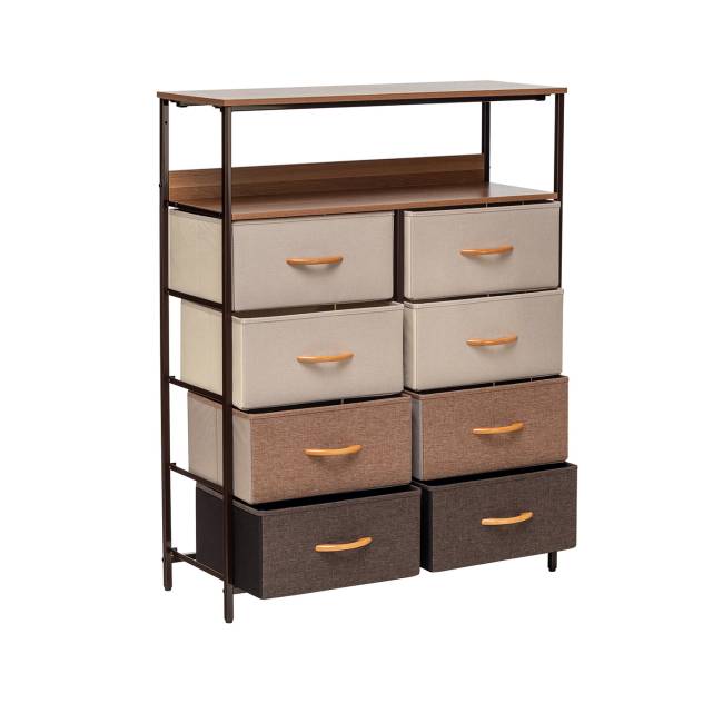 Комод Leset Локи 8 ящ. с полкой Коричневый Бежевый, светло-коричневый, темно-коричневый