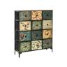 Комод Leset Лунет 12 ящ. Чёрный Мульти зеленый