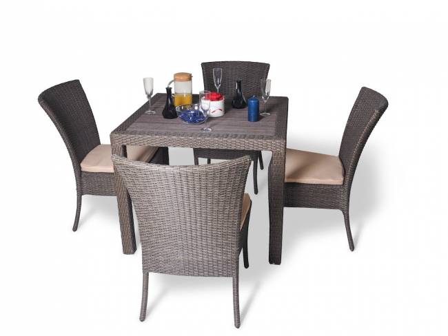 Обеденный комплект cо стульями (квадратный стол) КАПРИ