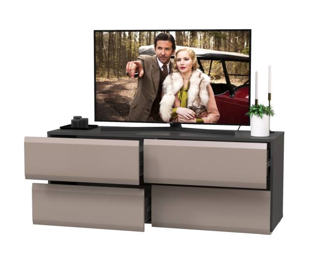 Тумба под ТВ Сидней 13.63 цвет антрацит/МДФ веллюто капучино