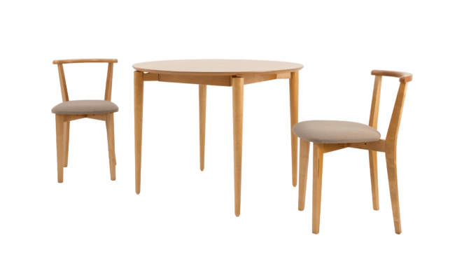Стол Pawook К 100 натур со стульями Франк ПМ натур/бежевая рогожка