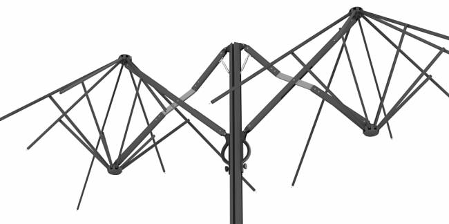 Зонт профессиональный двухкупольный 2.9х6.3 м Galaxia Dual T Timber имитация ироко, слоновая кость 2900х6300 мм Зонт профессиональный двухкупольный 2.9х6.3 м Galaxia Dual T Timber имитация ироко, слоновая кость 2900х6300 мм