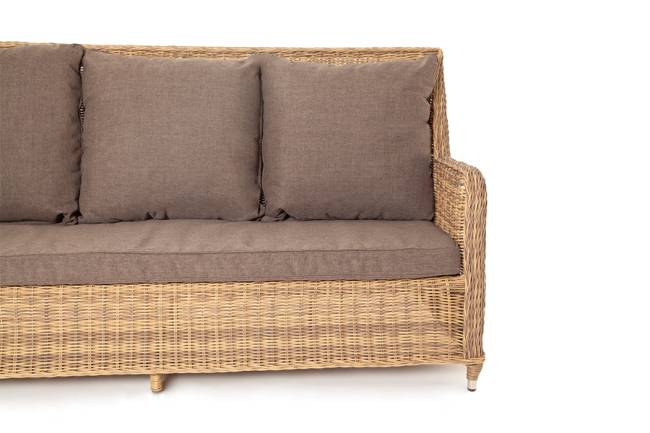 "Гляссе" диван трехместный из искусственного ротанга, цвет соломенный "Гляссе" диван трехместный из искусственного ротанга, цвет соломенный