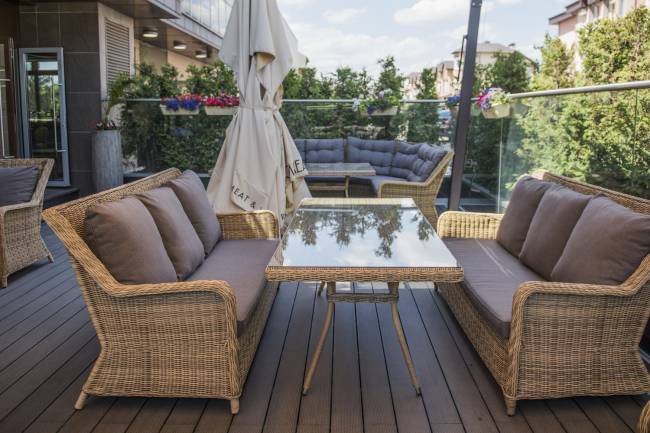 "Гляссе" диван трехместный из искусственного ротанга, цвет соломенный "Гляссе" диван трехместный из искусственного ротанга, цвет соломенный