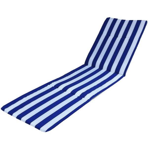Матрас для шезлонга бело-синий