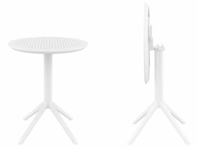 Стол пластиковый складной Sky Folding Table Ø60 белый Ø600х740 мм