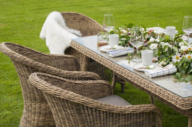 "Латте" плетеный стол из искусственного ротанга 160х90см, цвет соломенный "Латте" плетеный стол из искусственного ротанга 160х90см, цвет соломенный