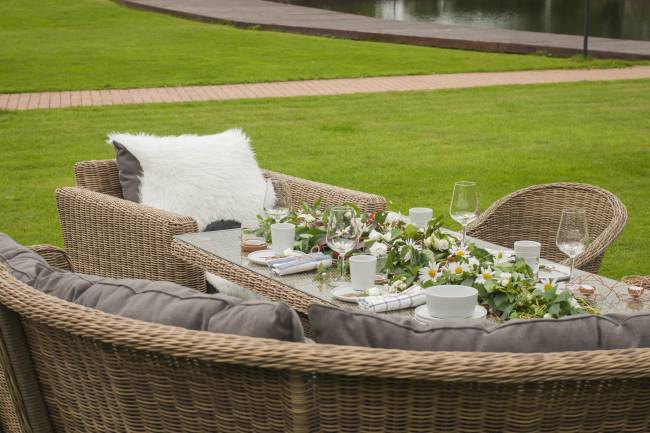 "Латте" плетеный стол из искусственного ротанга 160х90см, цвет соломенный "Латте" плетеный стол из искусственного ротанга 160х90см, цвет соломенный