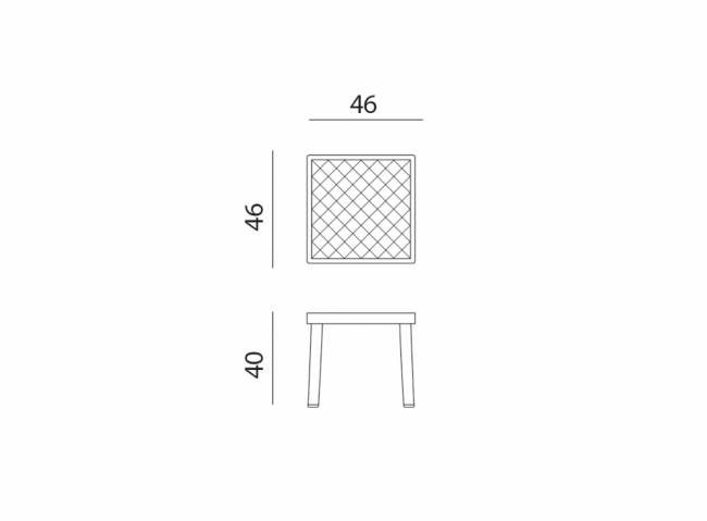 Столик пластиковый для лежака Rodi антрацит 460х460х400 мм Столик пластиковый для лежака Rodi антрацит 460х460х400 мм