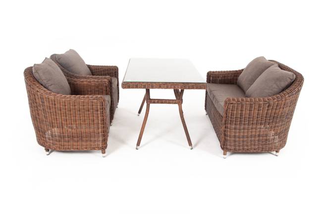 "Кон Панна" обеденная группа плетеная, цвет коричневый