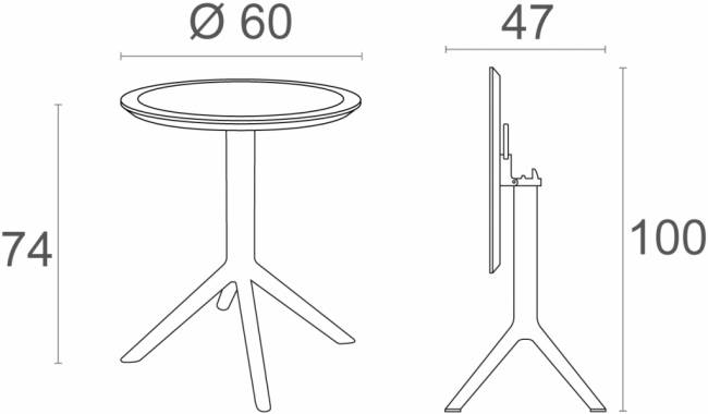 Стол пластиковый складной Sky Folding Table 60 оливковый 600х740 мм Стол пластиковый складной Sky Folding Table 60 оливковый 600х740 мм
