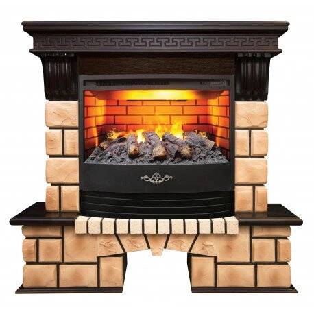 3D-электрокамин Stone Brick 25,5 AO c очагом FireStar 25,5 3D