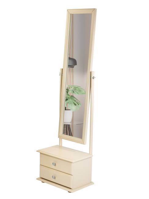 Зеркало с тумбой Селена слоновая кость 151 см х 46 см