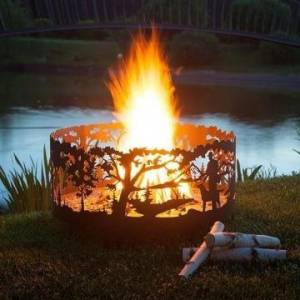 Кованая костровая чаша "Лесные просторы" круглый