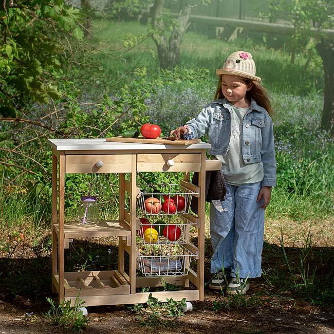 Тумба с баром и корзинами белый/лак