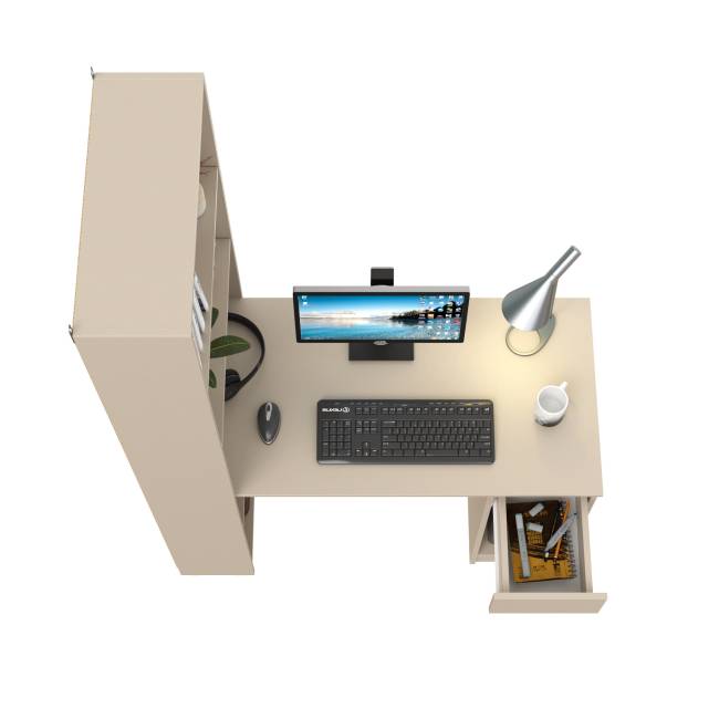 Компьютерный стол со шкафом комбинированным Лайт 10.01 цвет сатин