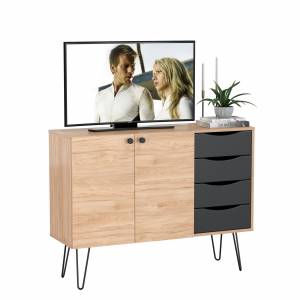 Комод-тумба Брюс 16.233 цвет чёрный/Battle rock Santiago