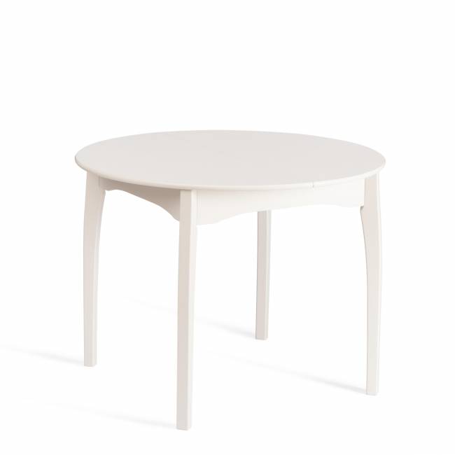 Стол DIAMANTE круглый бук, мдф, шпон дуба, 100 х 100+30 х 75 см, Ivory white Ivory white бук, мдф, шпон дуба Стол DIAMANTE круглый бук, мдф, шпон дуба, 100 х 100+30 х 75 см, Ivory white Ivory white бук, мдф, шпон дуба