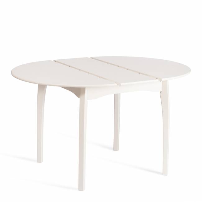 Стол DIAMANTE круглый бук, мдф, шпон дуба, 100 х 100+30 х 75 см, Ivory white Ivory white бук, мдф, шпон дуба Стол DIAMANTE круглый бук, мдф, шпон дуба, 100 х 100+30 х 75 см, Ivory white Ivory white бук, мдф, шпон дуба