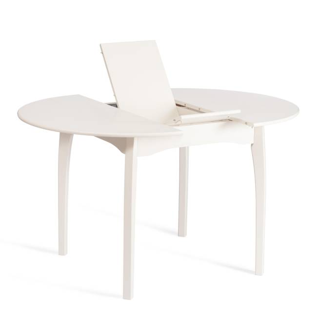 Стол DIAMANTE круглый бук, мдф, шпон дуба, 100 х 100+30 х 75 см, Ivory white Ivory white бук, мдф, шпон дуба Стол DIAMANTE круглый бук, мдф, шпон дуба, 100 х 100+30 х 75 см, Ivory white Ivory white бук, мдф, шпон дуба