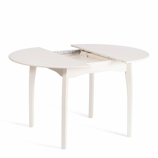 Стол DIAMANTE круглый бук, мдф, шпон дуба, 100 х 100+30 х 75 см, Ivory white Ivory white бук, мдф, шпон дуба Стол DIAMANTE круглый бук, мдф, шпон дуба, 100 х 100+30 х 75 см, Ivory white Ivory white бук, мдф, шпон дуба