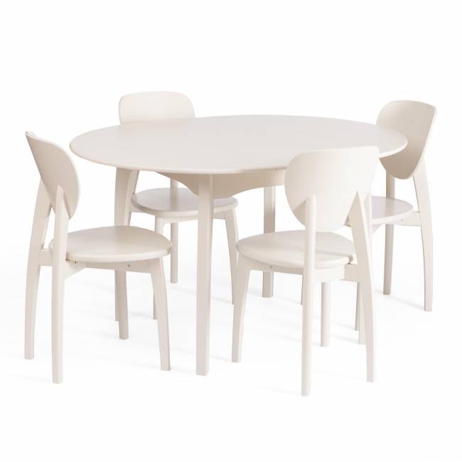 Стол DIAMANTE круглый бук, мдф, шпон дуба, 100 х 100+30 х 75 см, Ivory white Ivory white бук, мдф, шпон дуба Стол DIAMANTE круглый бук, мдф, шпон дуба, 100 х 100+30 х 75 см, Ivory white Ivory white бук, мдф, шпон дуба