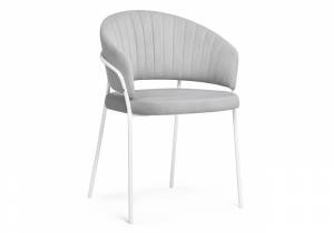 Стул на металлокаркасе Лео серый brandy light 22 / белый