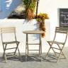 Стол пластиковый складной Helen Folding Table Ø60 бежевый Ø600х740 мм