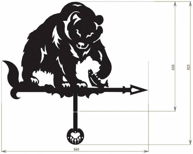 Флюгер "Мишка" большой